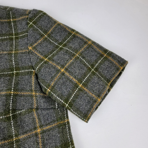 Banana Republic Wool Blend Green Plaid top short sleeve size small - Picture 5 of 12